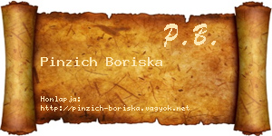 Pinzich Boriska névjegykártya