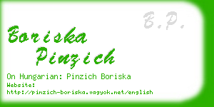 boriska pinzich business card